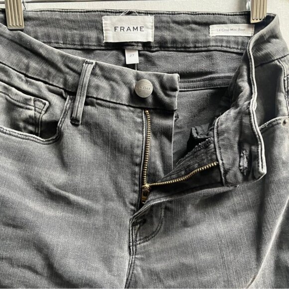 Frame Le Crop mini boot raw hem denim jeans Sz 27 - Picture 6 of 13